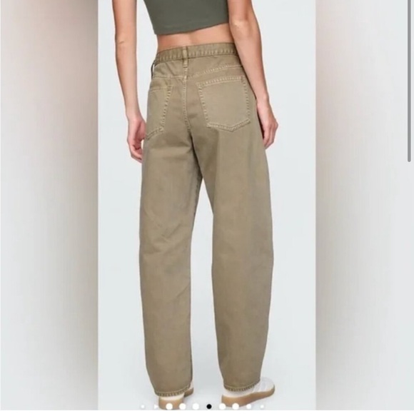 Women's Olive Gap High Rise Barrel Jeans Size 29/8 - Picture 2 of 5